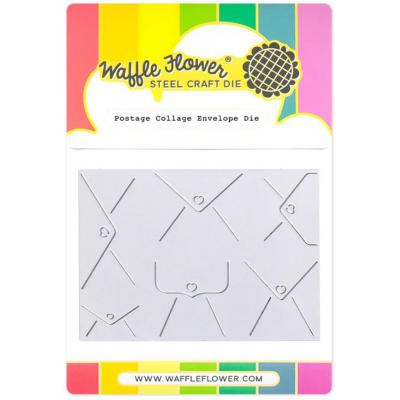 Waffle Flower Die - Postage Collage Envelope